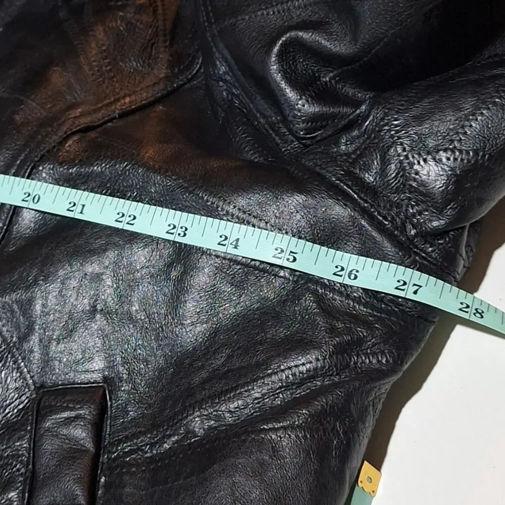 Leather U.S.A. Vintage Men's Leather Jacket Size XL Bikercore Motorcycle Edgy